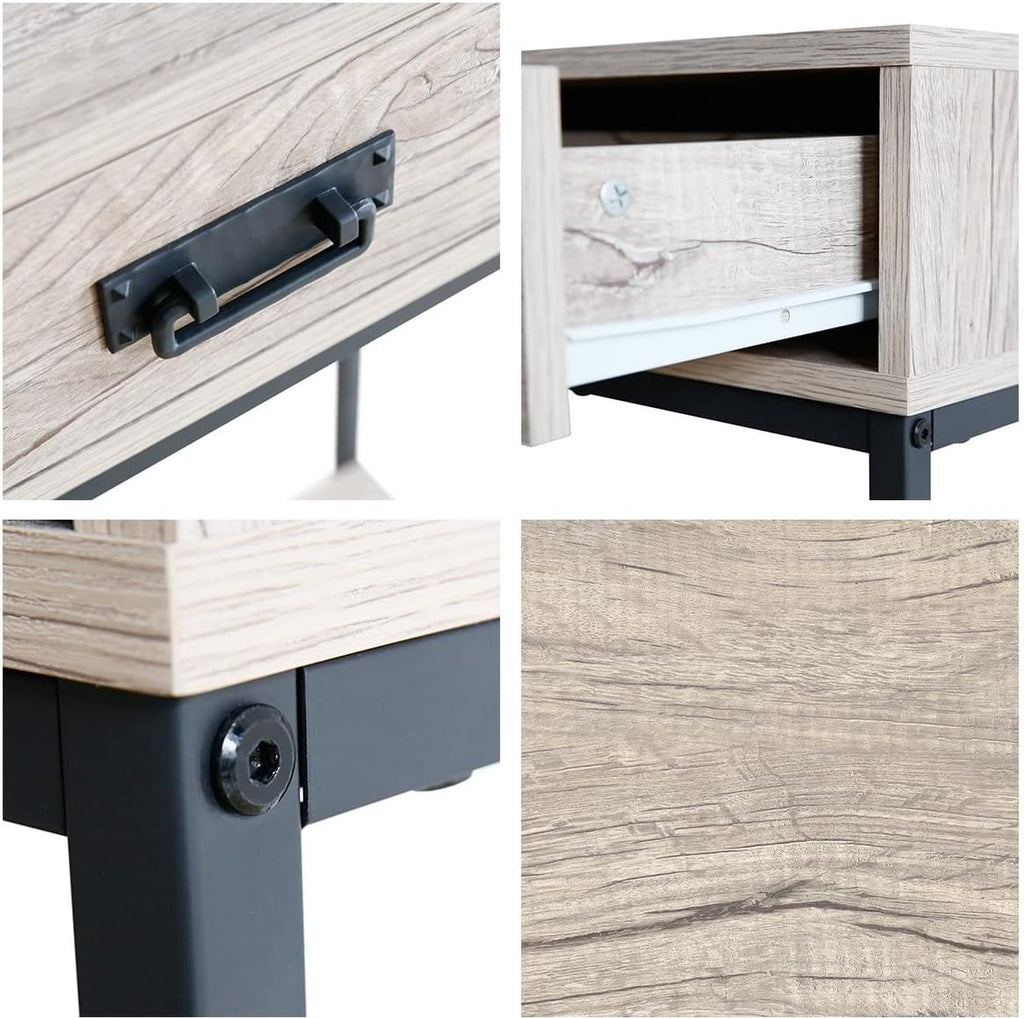 2 Drawer Oak Wood Console Table L712820