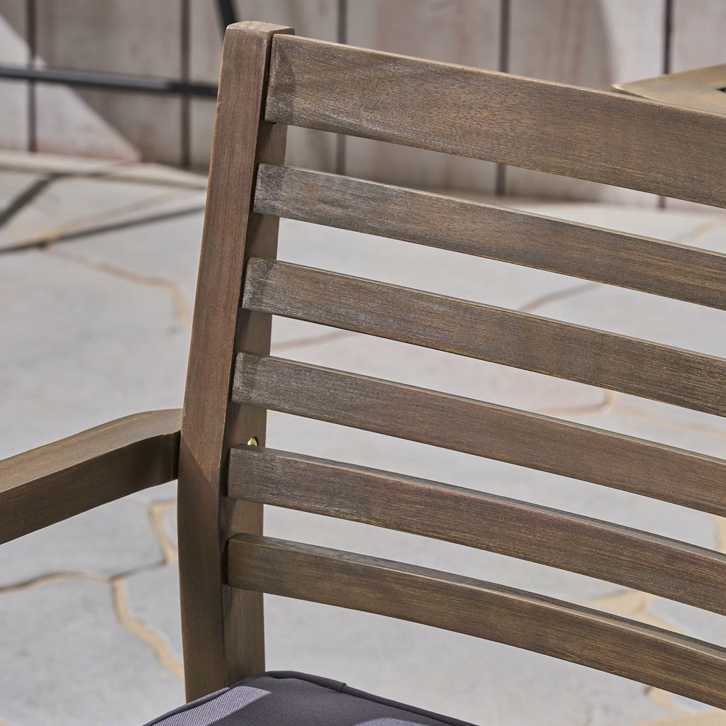 Acacia Wood Outdoor Dining Chairs Set of 2 D971