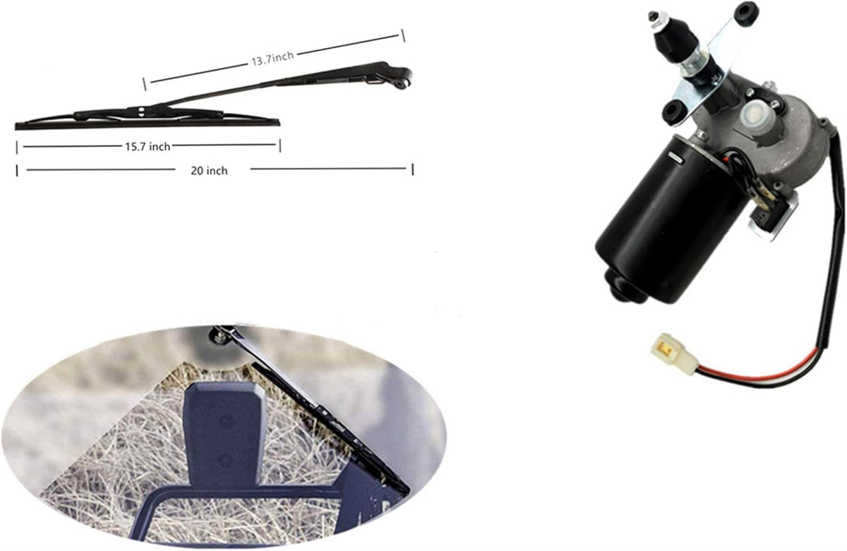12V Universal Electric Windshield Wiper Motor Kit with 15.7" Blade Pack of 2 H25972