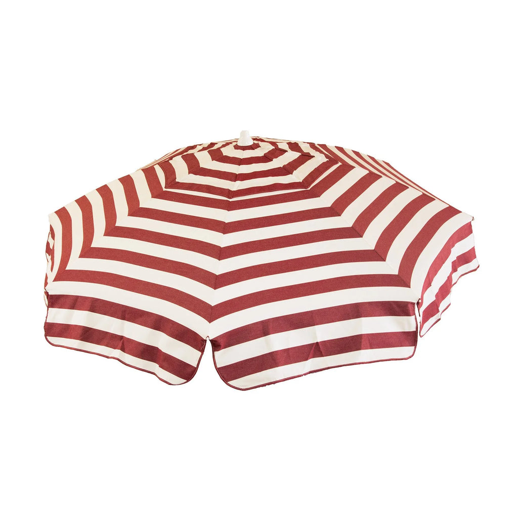 6 ft Khaki and White Stripe Beach Umbrella J7613