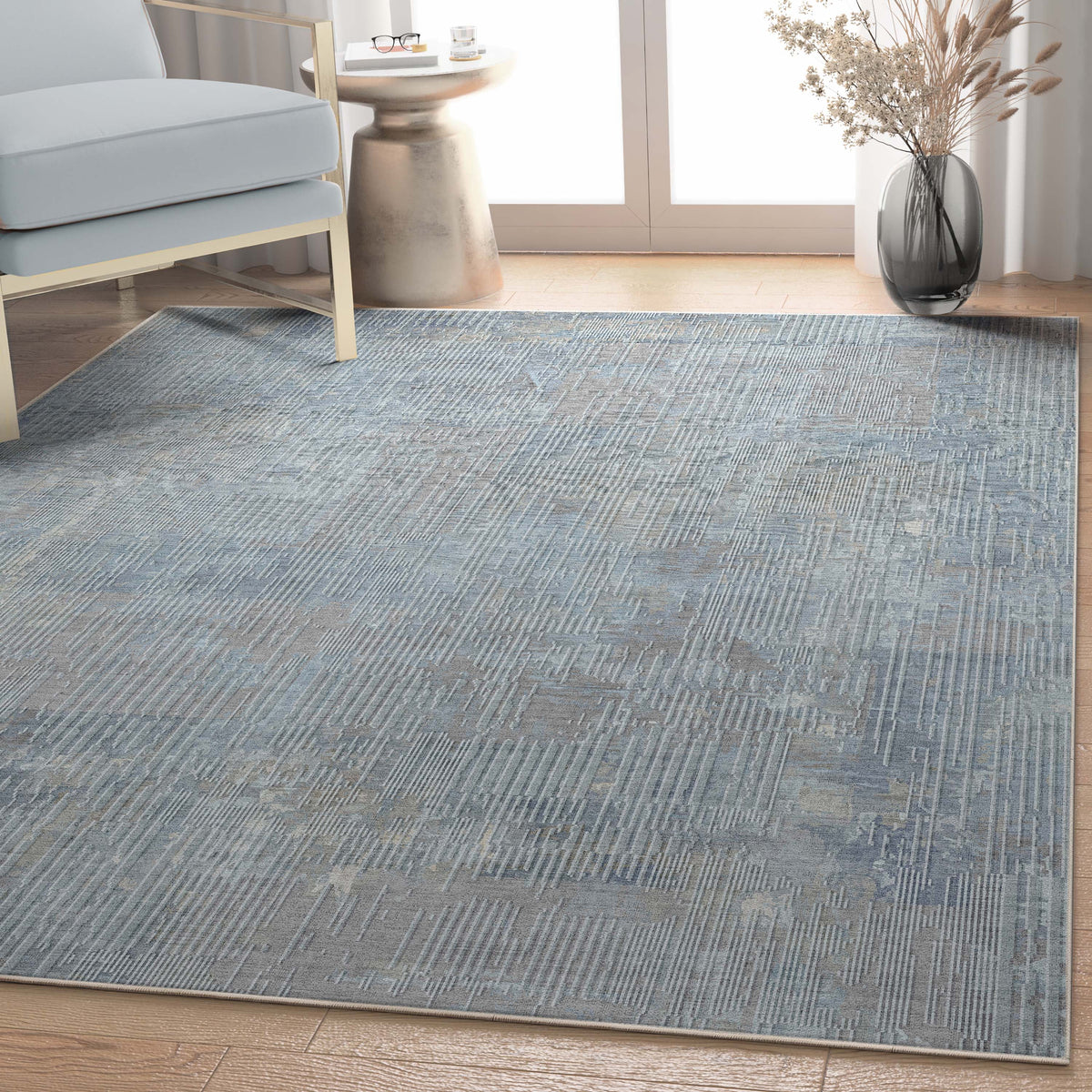 Blue Vintage Flatweave Area Rug B72213