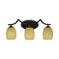 Three Light Bath Bar Dark Granite Finish with Linen Glass W402885