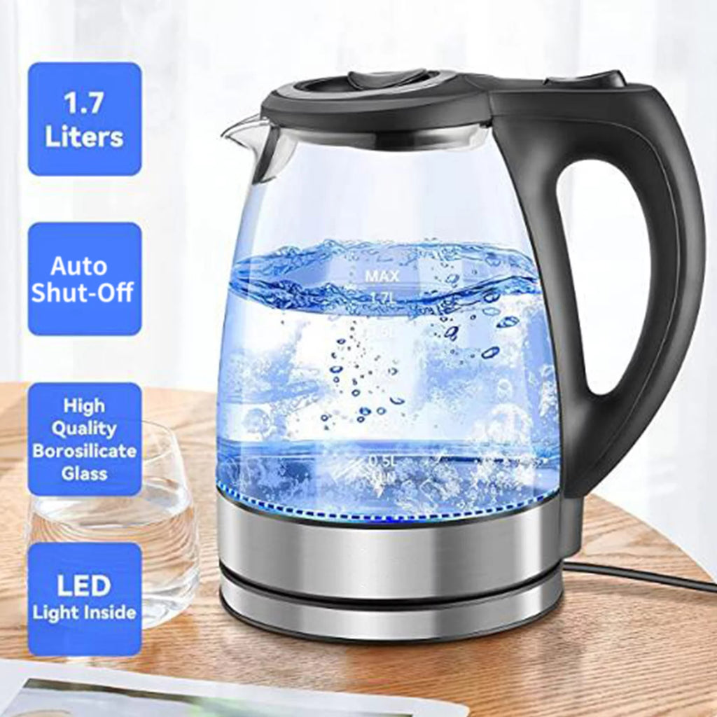 1.7L 1500W Glass Electric Kettle with Auto Shut-Off R59722