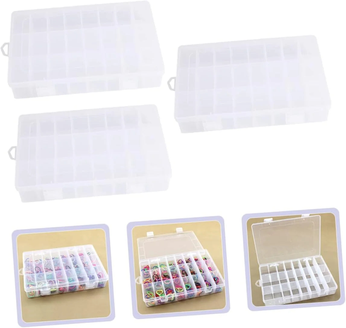12 Pcs Clear Plastic Storage Box with Compartments O183