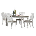 5-Piece Two-tone Brown and White Dining Set Q6185