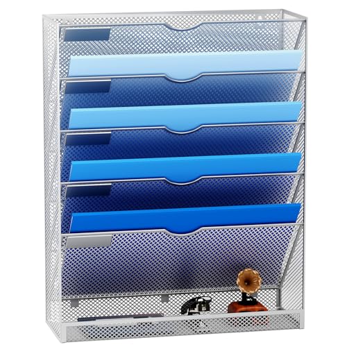 Black 10 Tier Wall Mounted File Organizer V704
