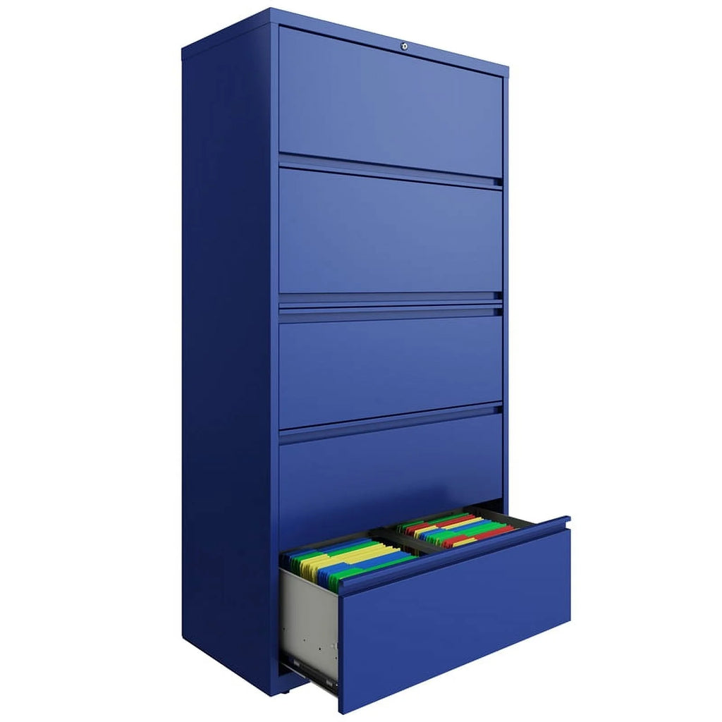 36" Metal Lateral File Cabinet with 5 Drawers E465942