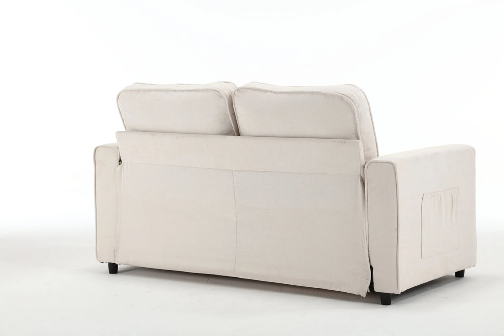 Convertible 3 Fold Velvet Linen Sofa Bed Y55482