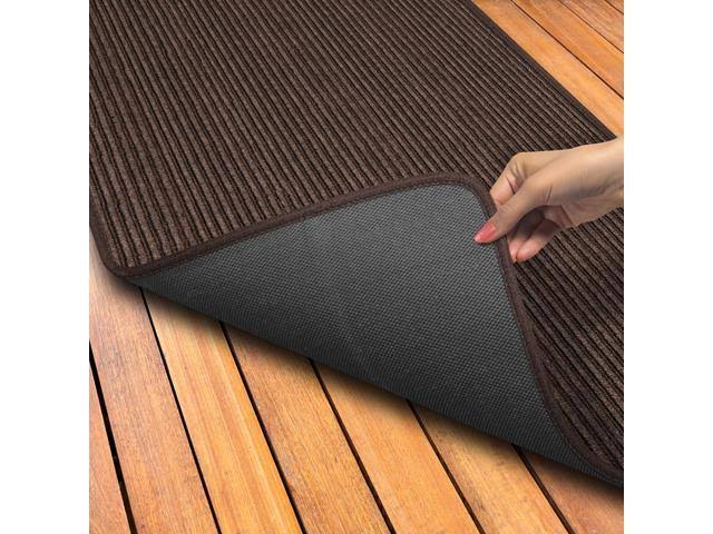 Double-Ribbed Carpet Runner with Skid-Resistant Rubber Backing - Bittersweet Brown - 4' x 50' Z51135