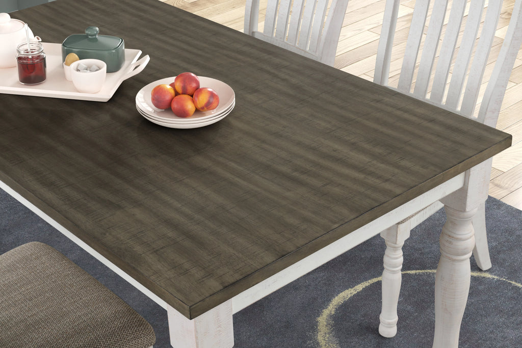5-Piece Two-tone Brown and White Dining Set Q6185