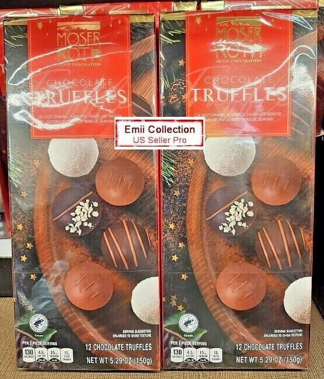 Winter Red 12 Chocolate Truffles 5.29oz 150g 2 Boxes I91622