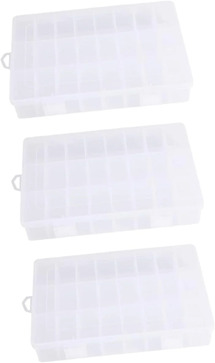 12 Pcs Clear Plastic Storage Box with Compartments O183