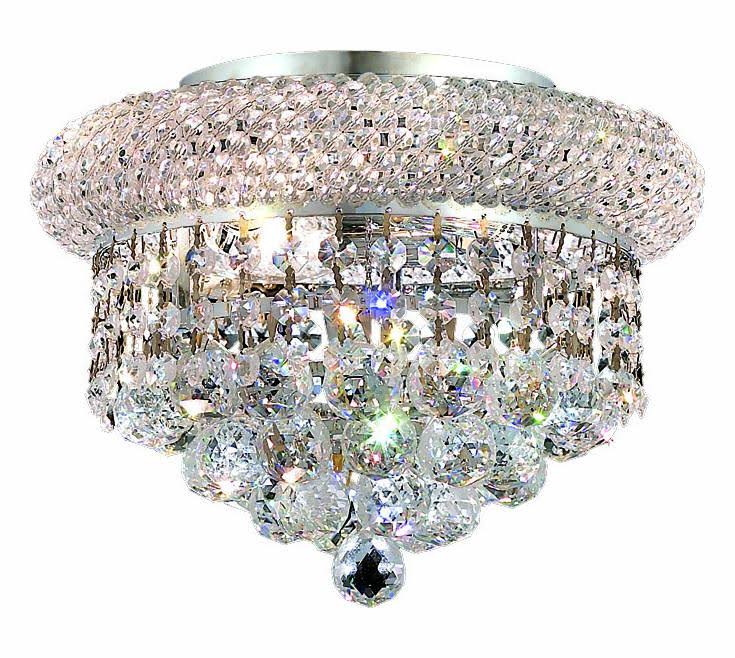 3 Light Chrome Flush Mount Cut Crystal X107227