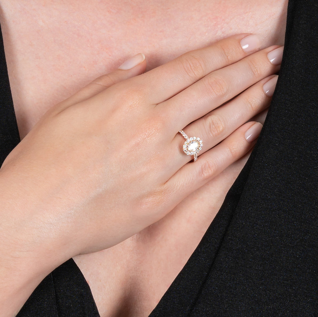 Oval-cut Halo Engagement Ring J87902