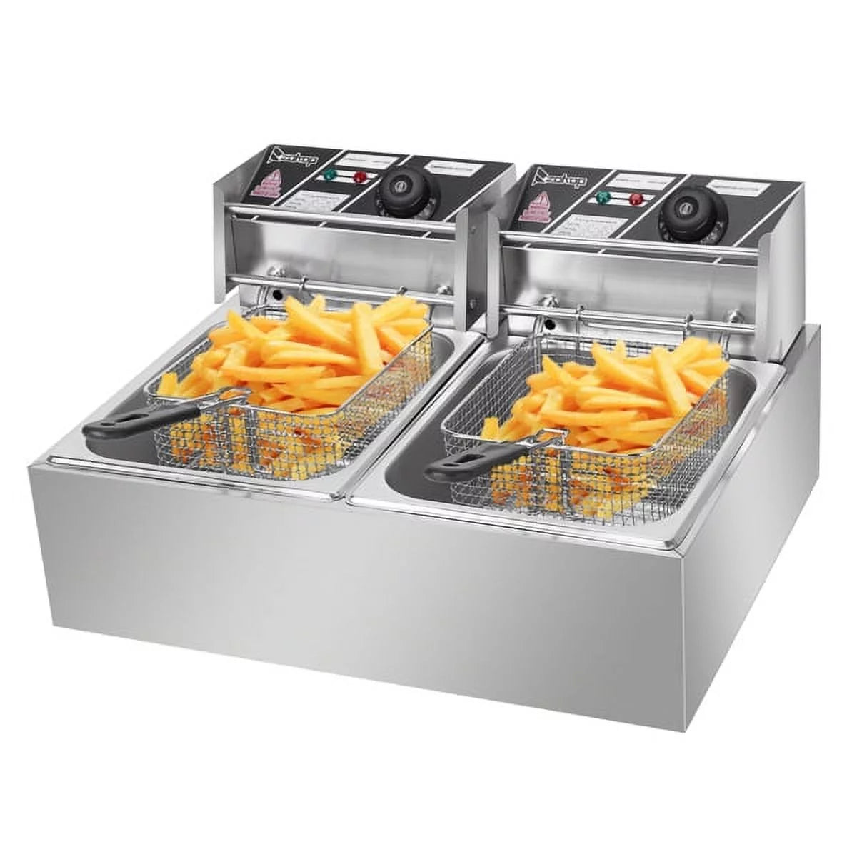 12L Stainless Steel Electric Double Tank Deep Fryer With Basket O977088