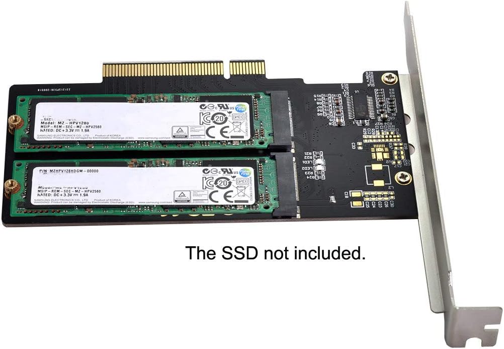 NVME M.2 to PCI-E 3.0 X16 Raid Card with Fan I8402