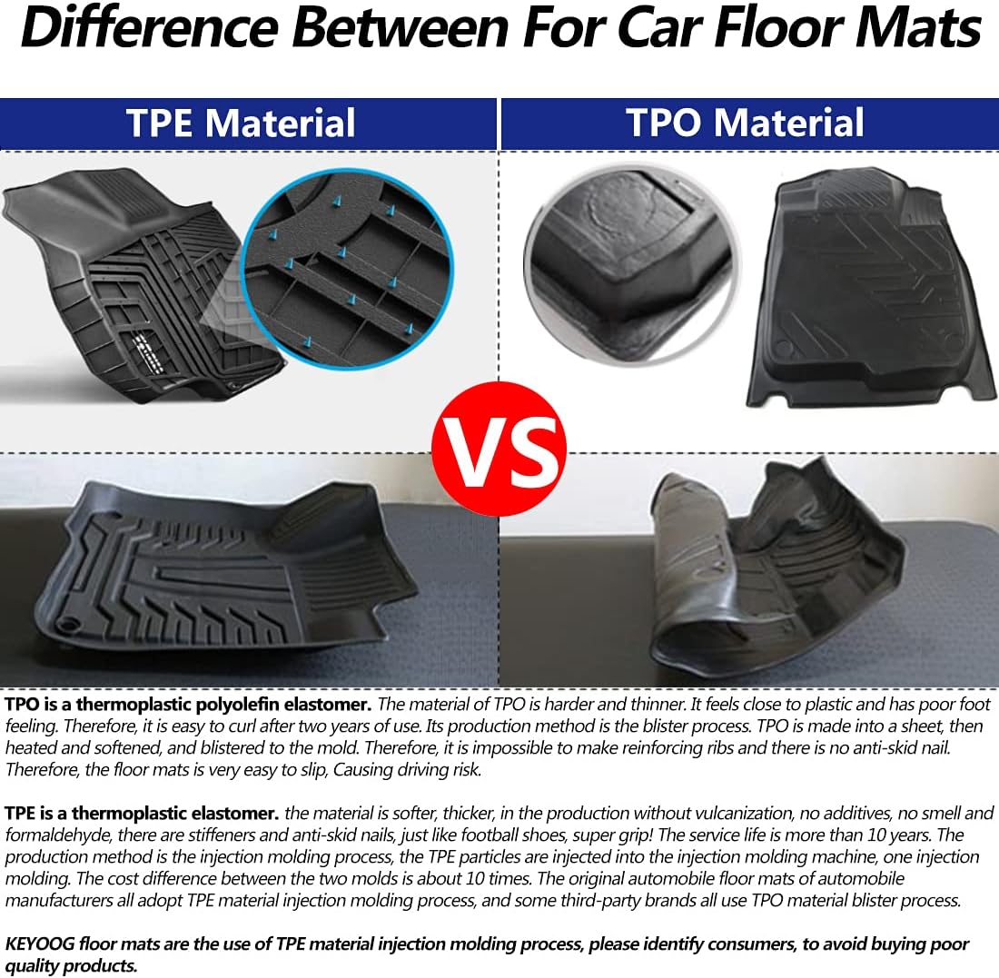 Black TPE All-Weather Car Floor Mats 3 Pieces A24057