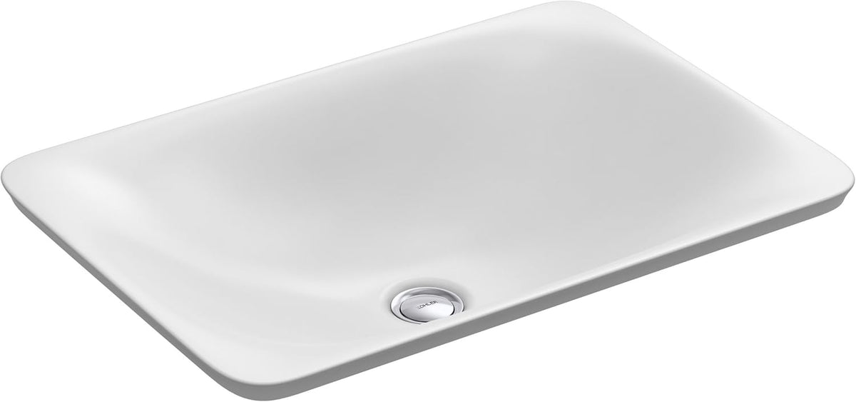 White Rectangular Above-Counter Bathroom Sink I3658