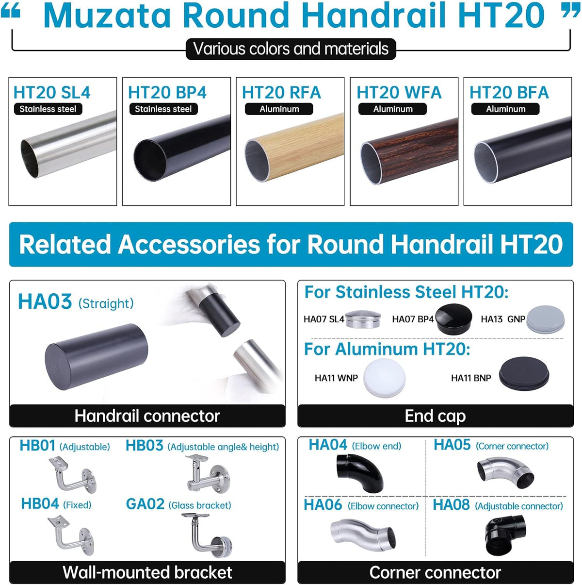 Adjustable Handrail Brackets for Stair Railing System M81232