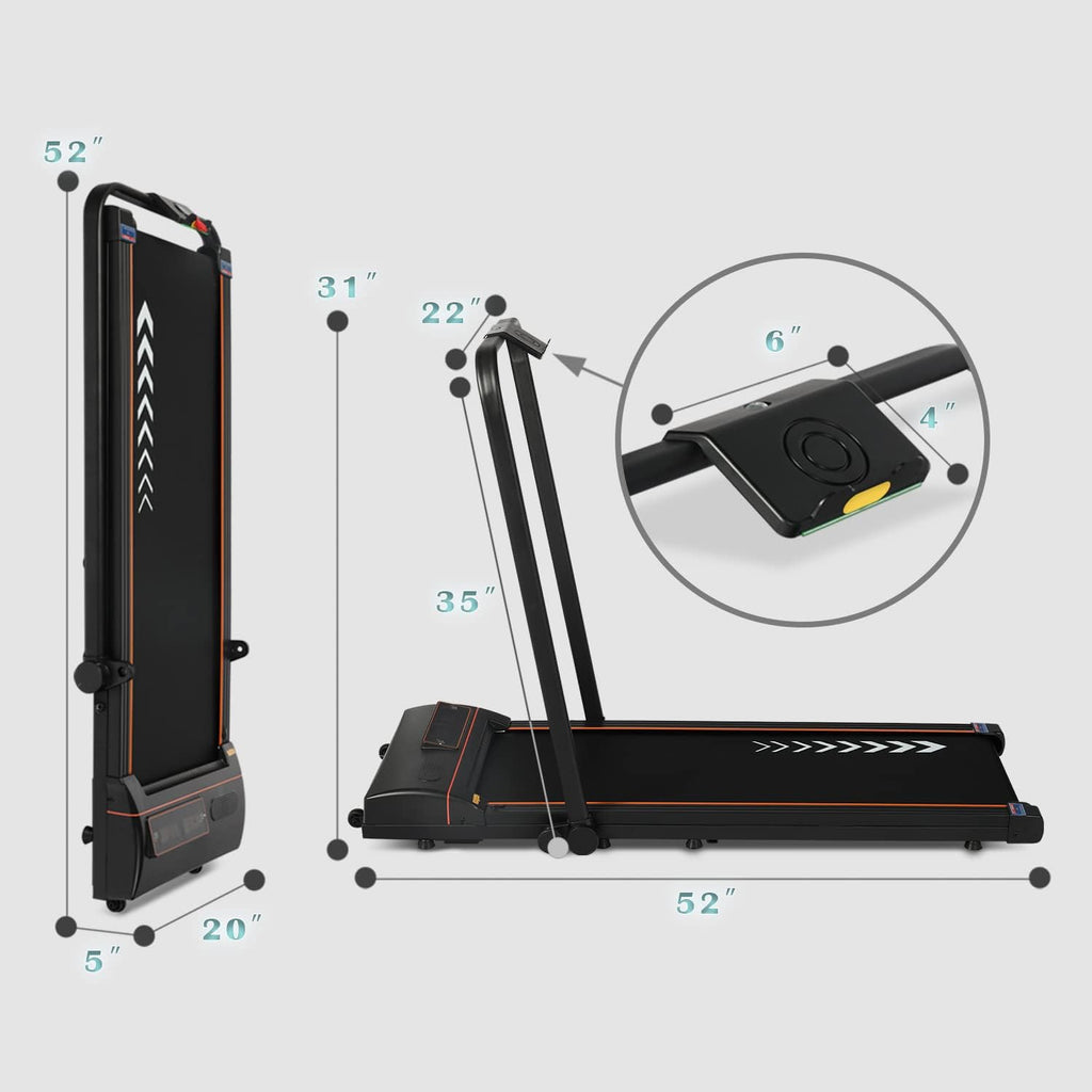 2 in 1 Under Desk Folding Electric Treadmill with LED Display V1865