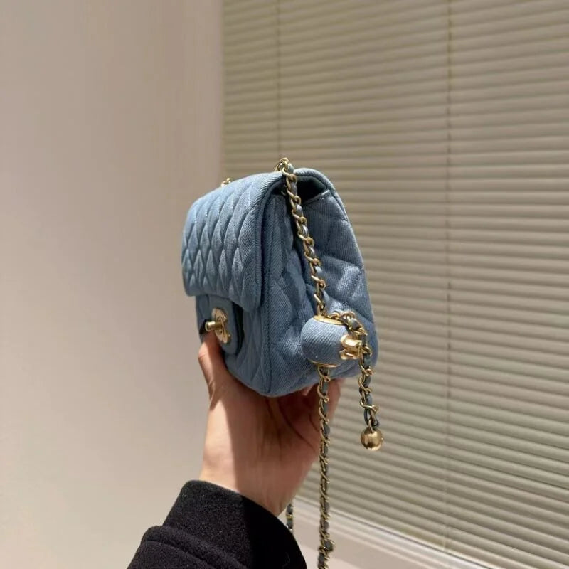 Velvet Mini Flap Bag with Charm Strap X6645