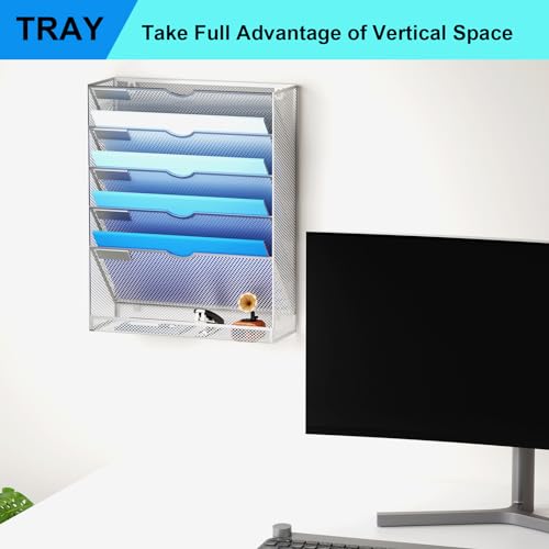 Black 10 Tier Wall Mounted File Organizer V704