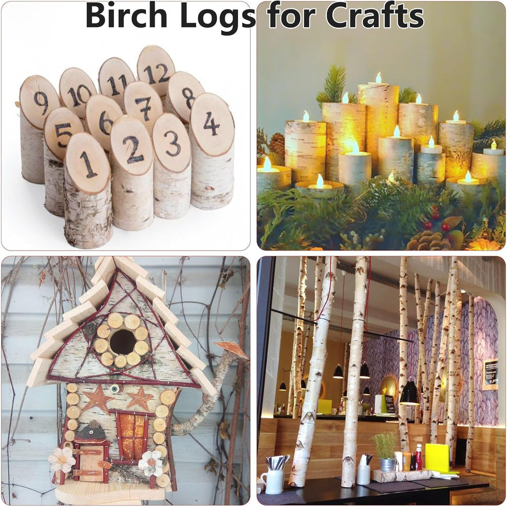 6 Pack Natural Birch Logs 2.3"-3.2" Dia. x 16.5" Length Q318