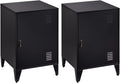 Black Metal Night Stands Set of 2 with 1 Door Z730