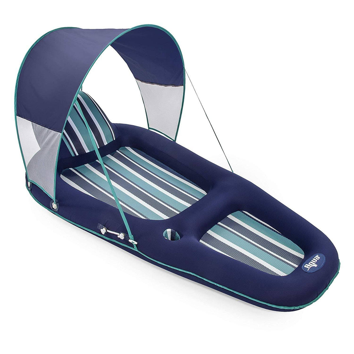 Oversized Inflatable Pool Lounger Float with Sunshade Canopy, Blue C363220