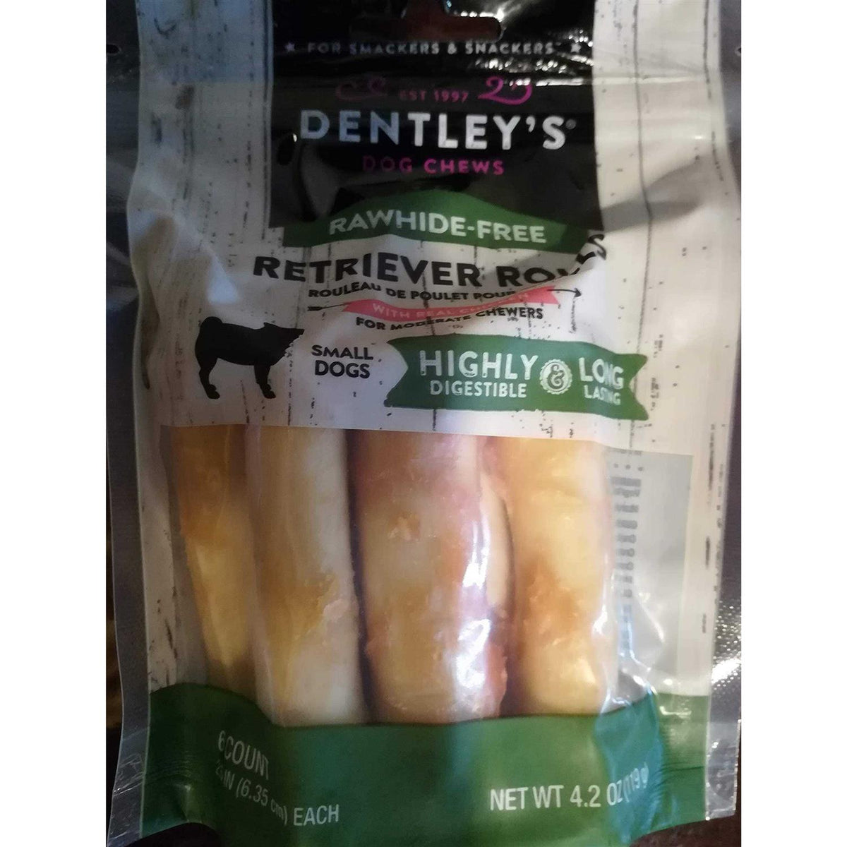 Rawhide-Free Retriever Rolls Small Dog Treats Chicken L631