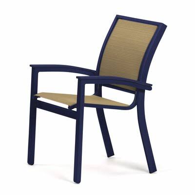 Stacking Patio Dining Armchair Textured Silver K7131