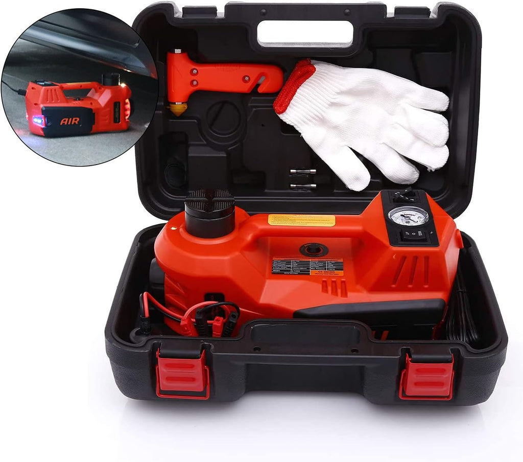 5 Ton Electric Hydraulic Car Jack Kit with Tire Pump X4357