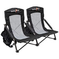 Low Beach Chair Folding Camping Mesh Back with Sling Strap Compact Heavy Duty 2 Pack Black E34741