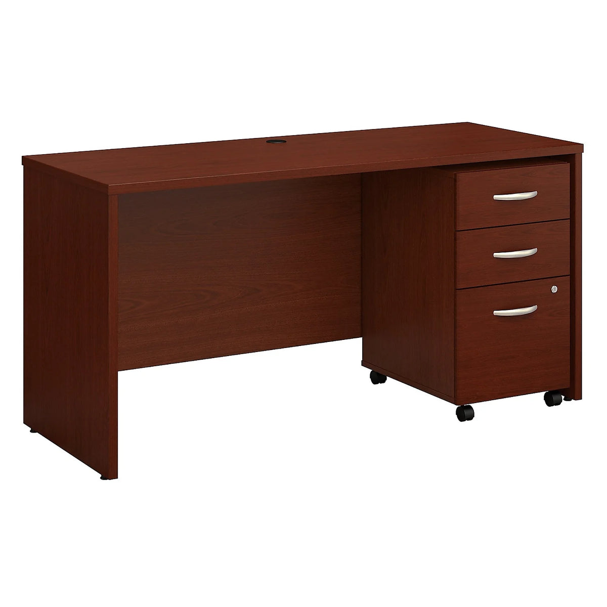 60W x 24D Office Desk with Drawers in Mahogany W124769