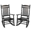 Set of 2 Oversized Black Wood Outdoor Rocking Chairs N35953