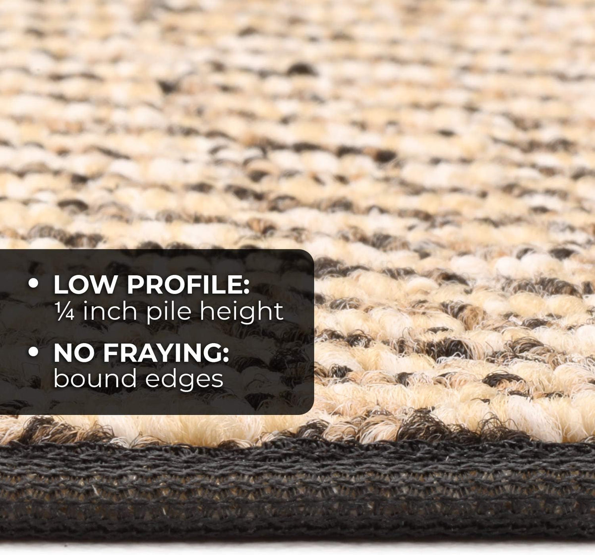 Black Skid-Resistant Carpet Runner V190