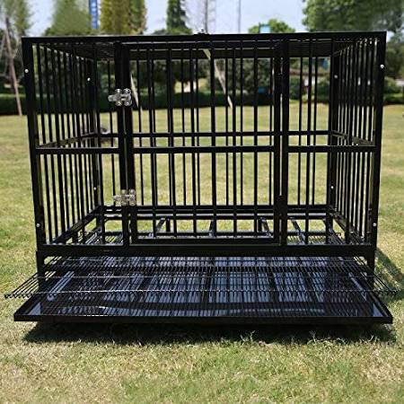 42 inch Metal Dog Cage Crate Kennel with Tray H291827
