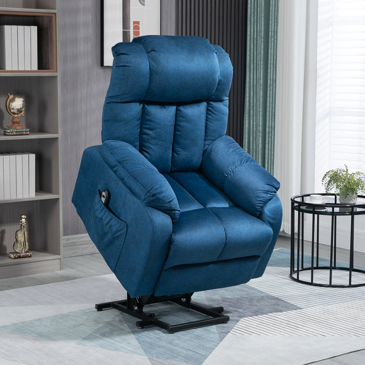 Blue Electric Lift Recliner Chair with Remote Control B74066