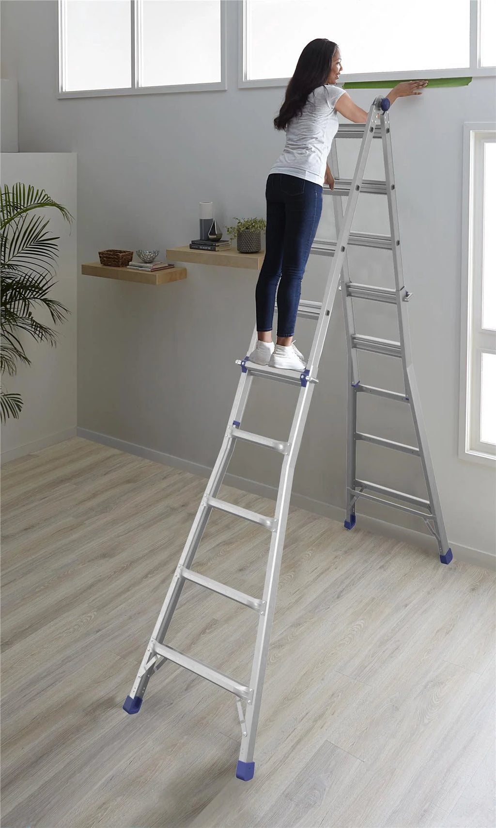 22 foot Reach Height Aluminum Multi-Position Ladder, 300 lb. Load Capacity Type IA Duty Rating N121087