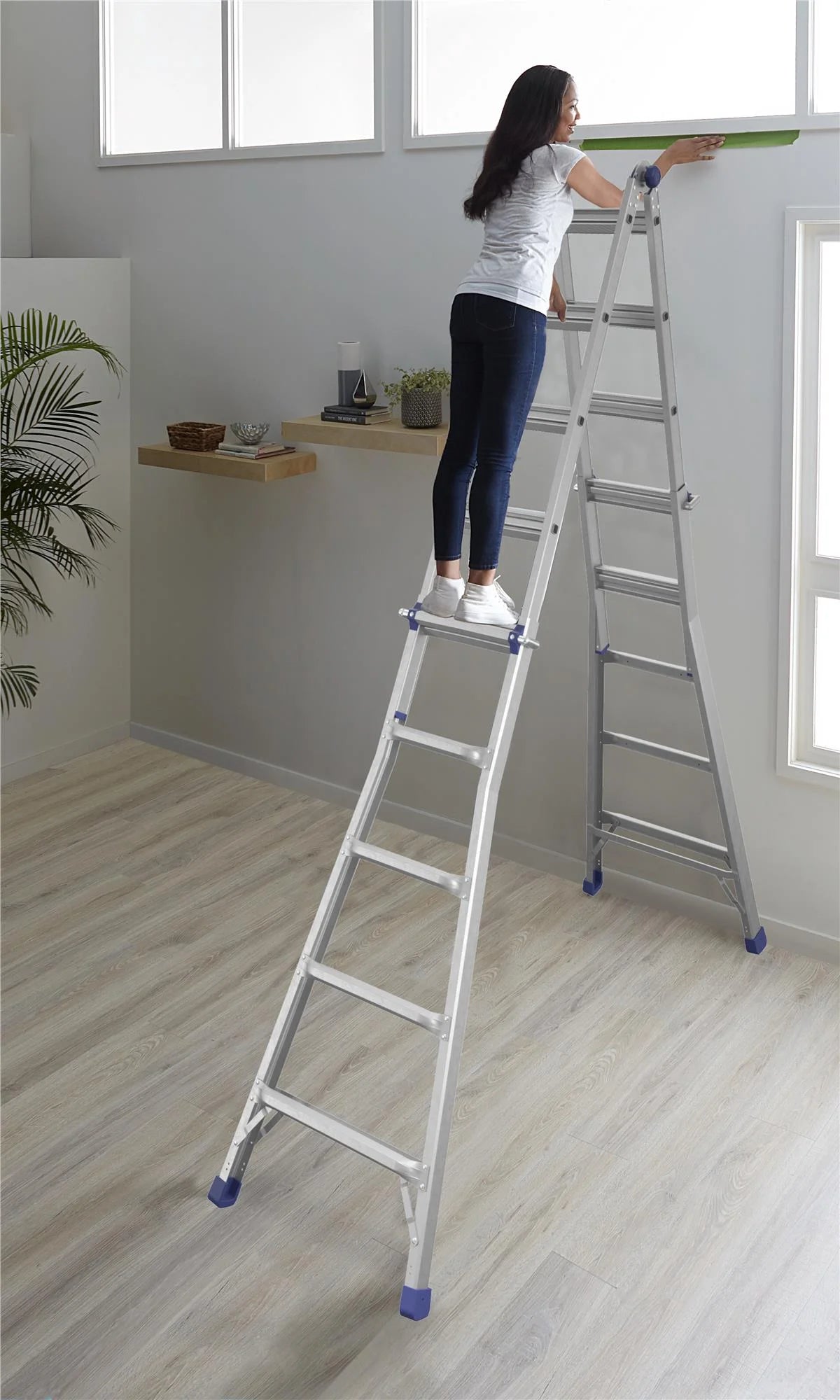 22 foot Reach Height Aluminum Multi-Position Ladder, 300 lb. Load Capacity Type IA Duty Rating N121087