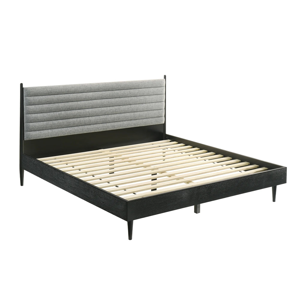 King Platform Wood Bed Frame Black I625