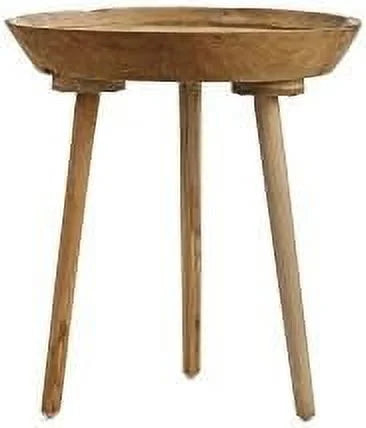 Round Table 19.7" x 19.7" x 20.1" Natural Teak Wood Table F901643