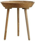 Round Table 19.7" x 19.7" x 20.1" Natural Teak Wood Table F901643