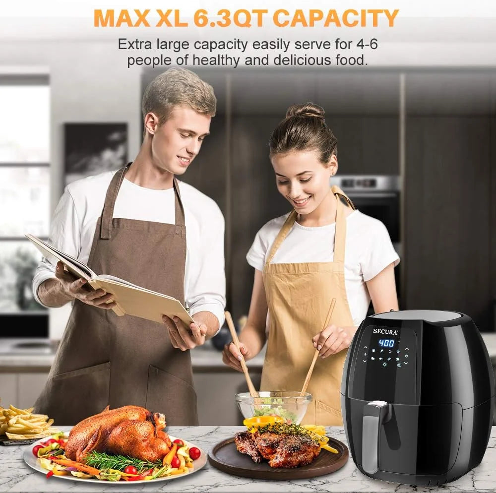 6.3Qt 1700W 10-in-1 Digital Hot Air Fryer W69498