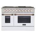 48 In. 6.7 cu ft. Natural Gas Range with White Door and Gold Accents K7357