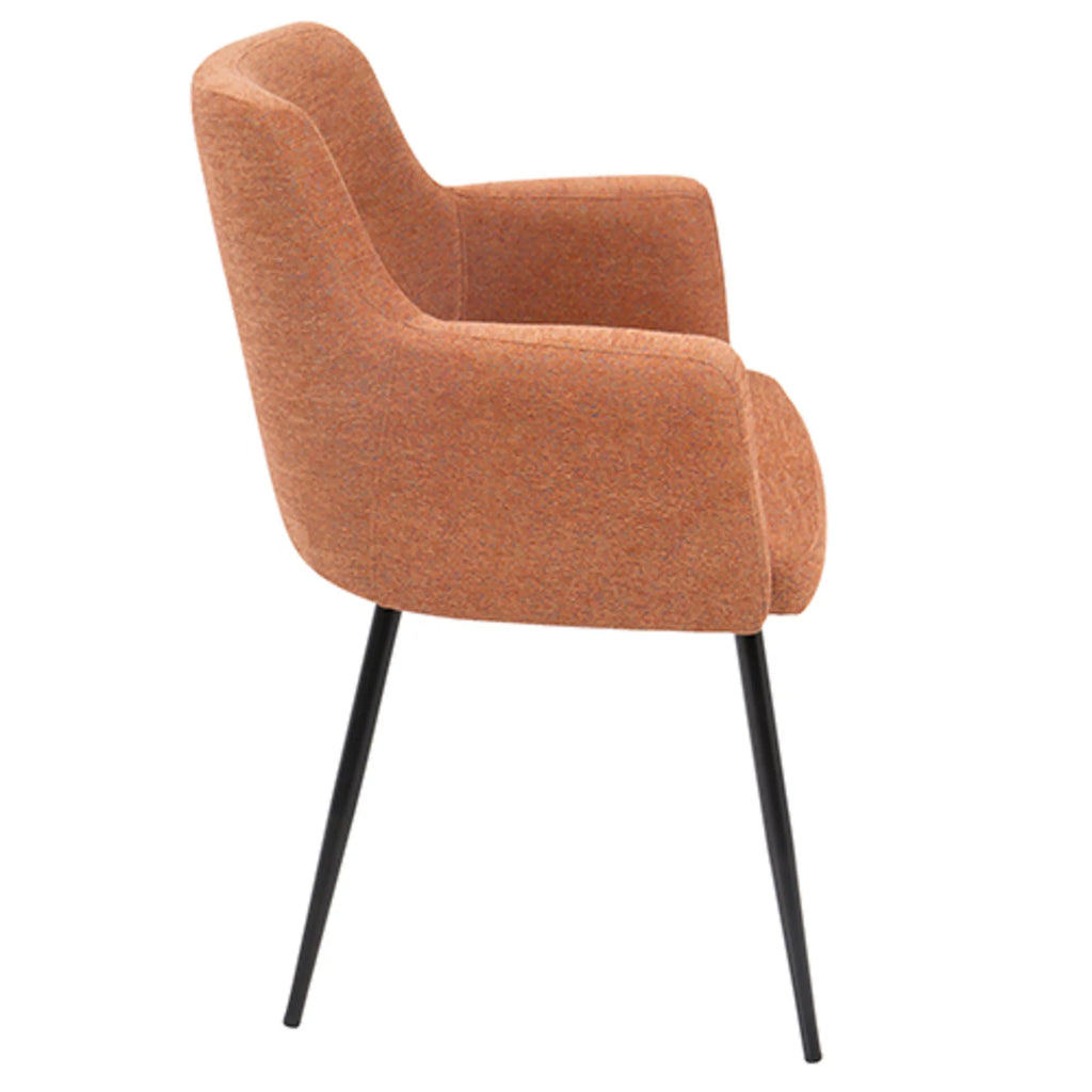 Orange Fabric Dining Accent Chair Set of 2 D9411
