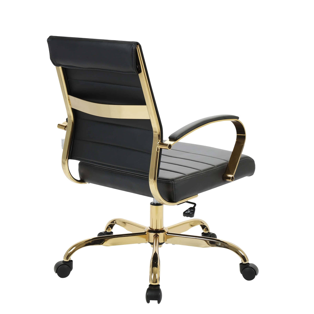 Black Leather Office Chair with Gold Frame J754411