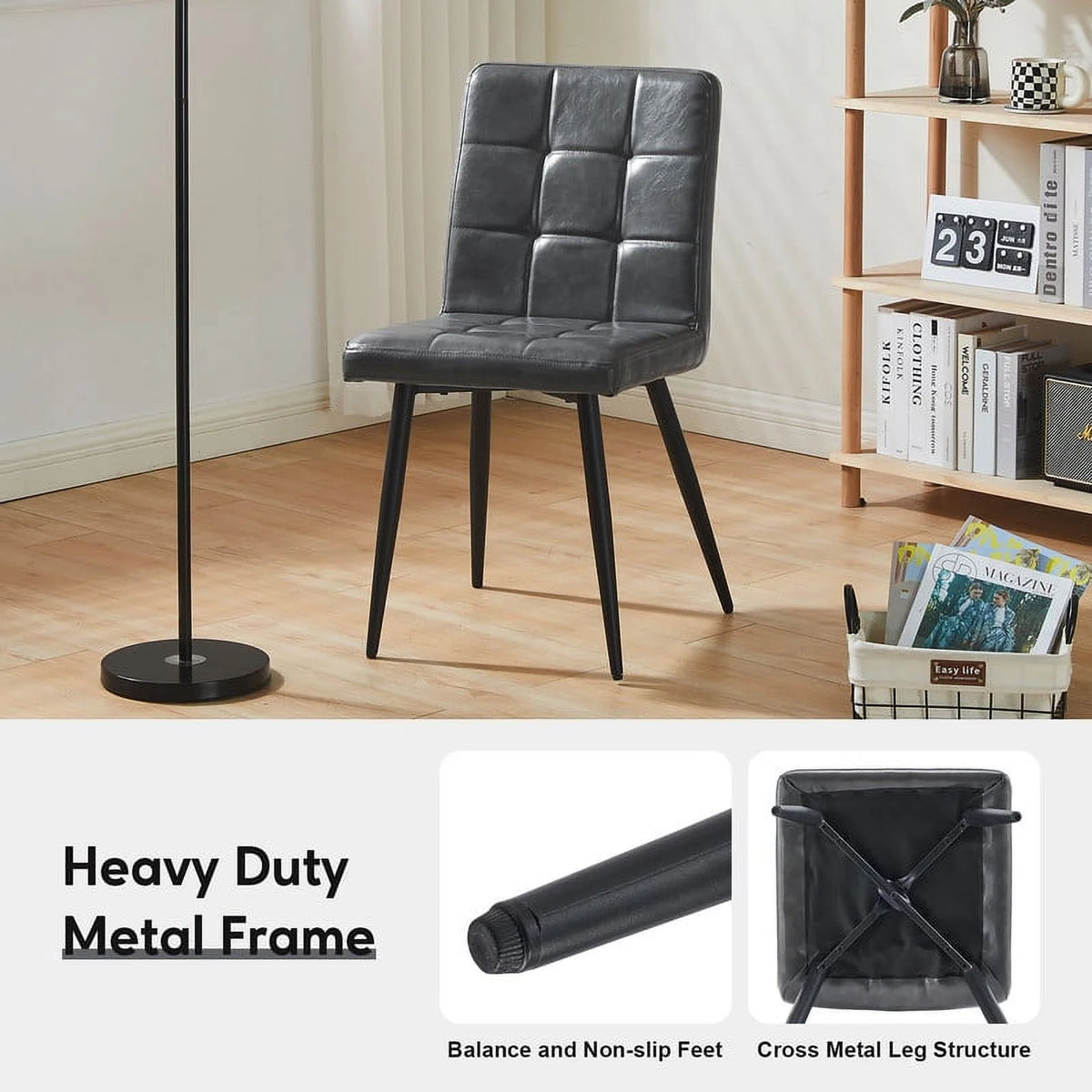 Faux Leather Upholstered Dining Chair Set of 2 Z3350