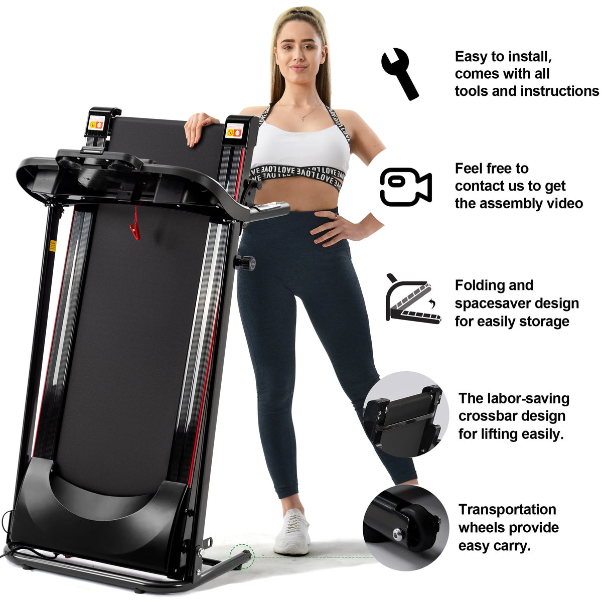 Folding Treadmill with Incline & Screen S75775