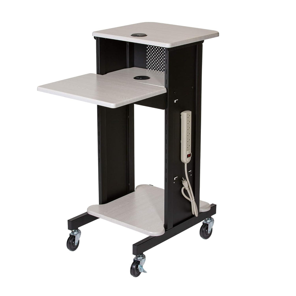 Presentation Cart and Stand, Steel Frame, Ivory Woodgrain K2781